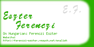 eszter ferenczi business card